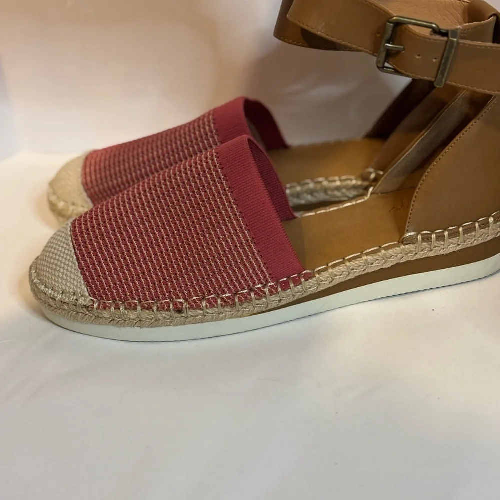Crown Vintage Bonire wedge red and Tan Espadrilles sandals - Picture 2 of 8